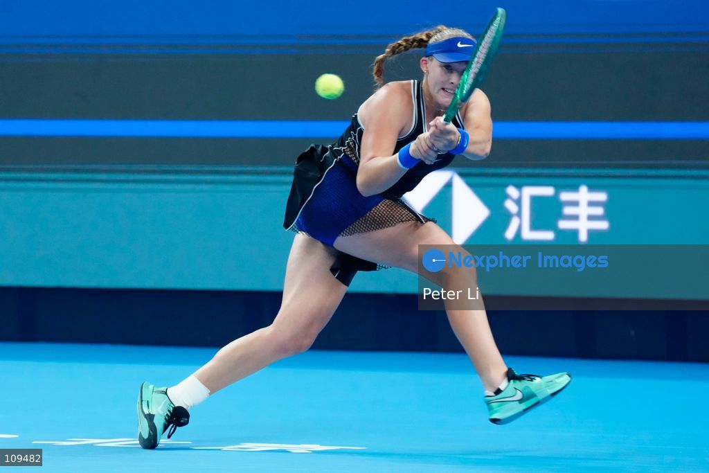Mirra Andreeva in action against Ekaterina Alexandrova in the Women's Singles Quarter Final on day nine of China Open at the National Tennis Center on October 8, 2026 in Beijing, China. (Photo by Peter Li/Nexpher Images)