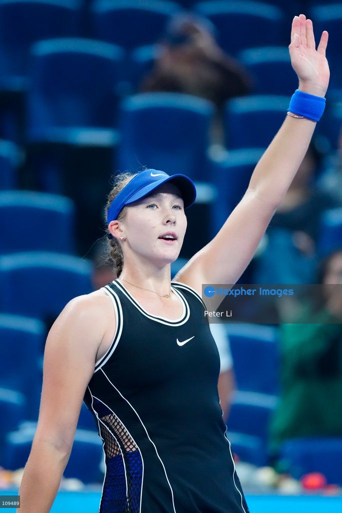 Mirra Andreeva in action against Ekaterina Alexandrova in the Women's Singles Quarter Final on day nine of China Open at the National Tennis Center on October 8, 2026 in Beijing, China. (Photo by Peter Li/Nexpher Images)
