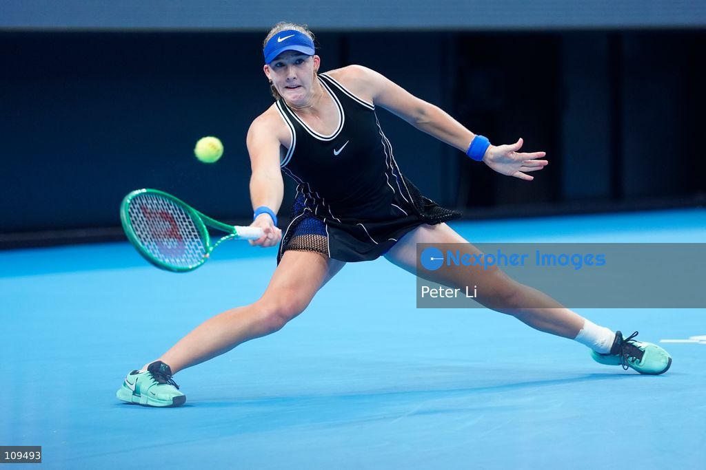 Mirra Andreeva in action against Ekaterina Alexandrova in the Women's Singles Quarter Final on day nine of China Open at the National Tennis Center on October 8, 2026 in Beijing, China. (Photo by Peter Li/Nexpher Images)