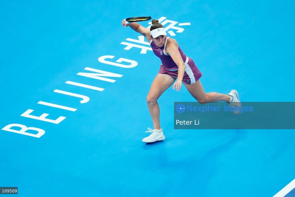 Elise Mertens of Belgium in action against Iga Swiatek of Poland during their women's singles quarter-final match on day ten of China Open at the National Tennis Center on October 9, 2026 in Beijing, China. (Photo by Peter Li/Nexpher Images)