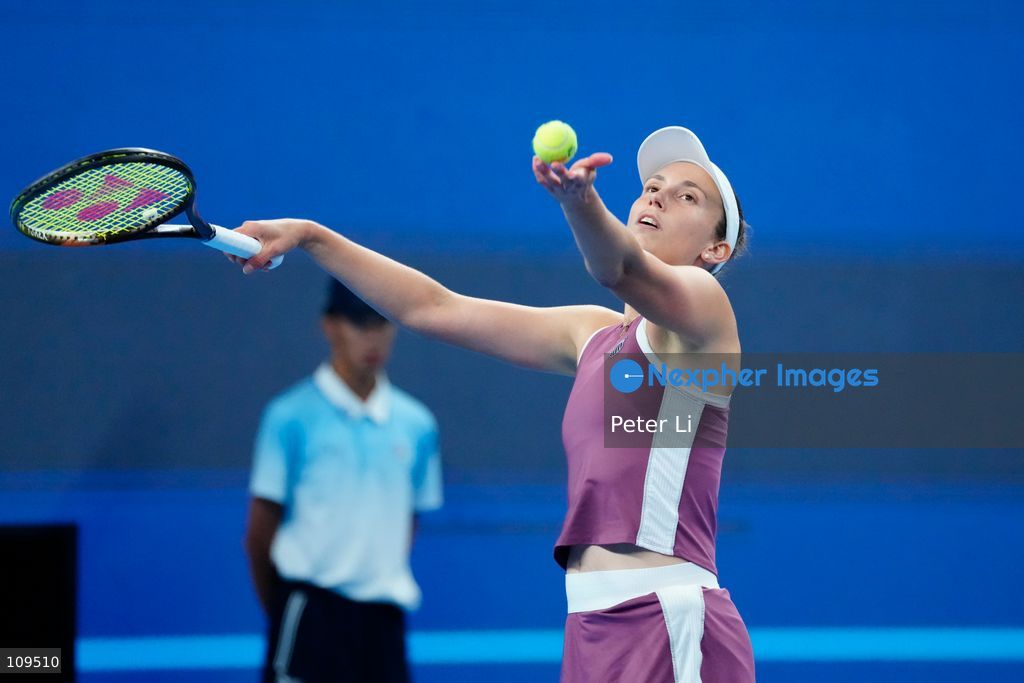Elise Mertens of Belgium in action against Iga Swiatek of Poland during their women's singles quarter-final match on day ten of China Open at the National Tennis Center on October 9, 2026 in Beijing, China. (Photo by Peter Li/Nexpher Images)