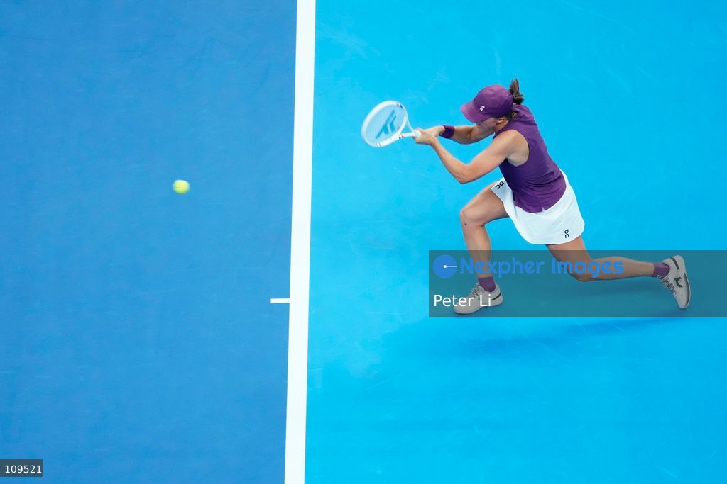Iga Swiatek of Poland in action against Elise Mertens of Belgium during their women's singles quarter-final match on day ten of China Open at the National Tennis Center on October 9, 2026 in Beijing, China. (Photo by Peter Li/Nexpher Images)