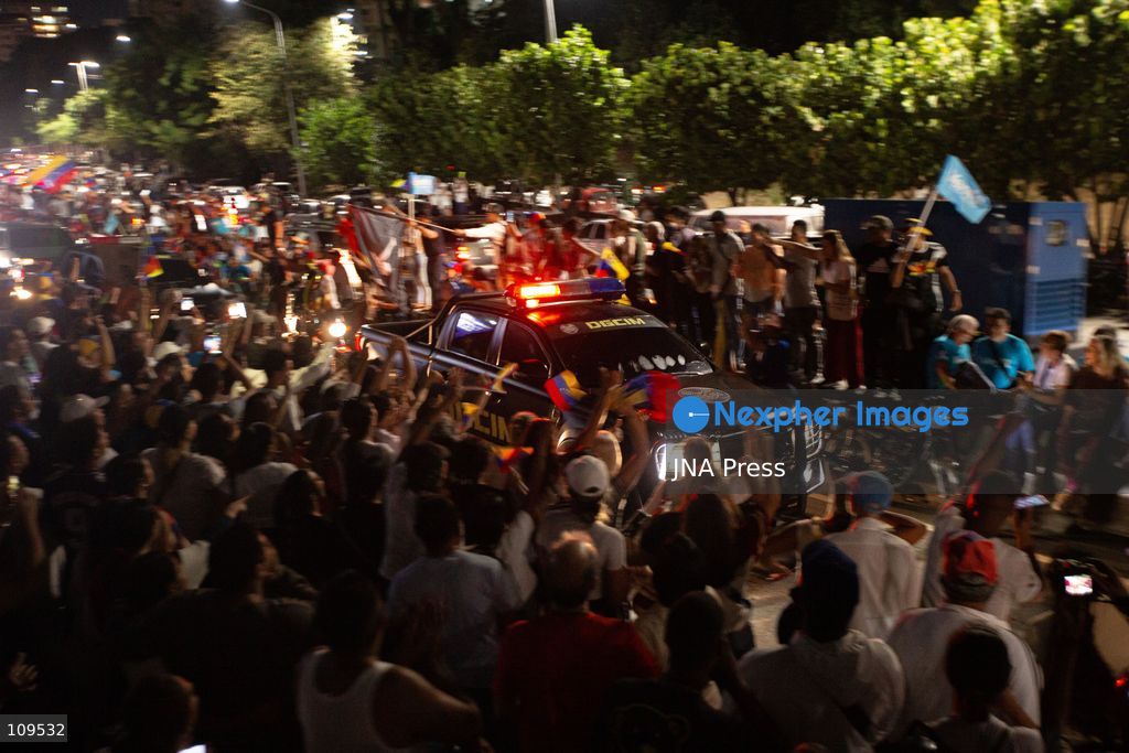 CARACAS, VENEZUELA - OCTOBER 25, 2026: Opposition leader Maria Corina Machado arrives in the capital city to a crowd that waited for her since the evening, following months of failed attempts to enter Venezuela. The Nobel Peace Prize laureate was accompanied by members of her party Vente Venezuela and followers. (Photo by Marcos Adrian Gandica/JNA Press via Nexpher Images)