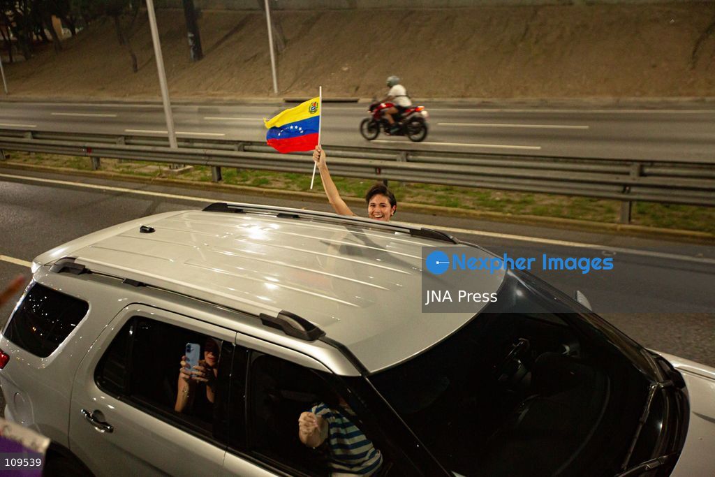 CARACAS, VENEZUELA - OCTOBER 25, 2026: Opposition leader Maria Corina Machado arrives in the capital city to a crowd that waited for her since the evening, following months of failed attempts to enter Venezuela. The Nobel Peace Prize laureate was accompanied by members of her party Vente Venezuela and followers. (Photo by Marcos Adrian Gandica/JNA Press via Nexpher Images)