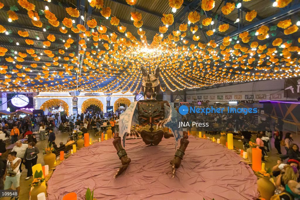 ATLIXCO DE MÚGICA Y OSORIO, PUEBLA, MEXICO – OCTOBER 25, 2026: A monumental Catrina, a large-scale skeletal figure, is displayed in Atlixco during the sixth edition of the "Valley of the Catrinas" (Valle de las Catrinas) festival. These figures represent deities and characters from the pre-Hispanic worldview of Mexico’s indigenous cultures. (Photo by Juan Perez Puente/JNA Press via Nexpher Images)