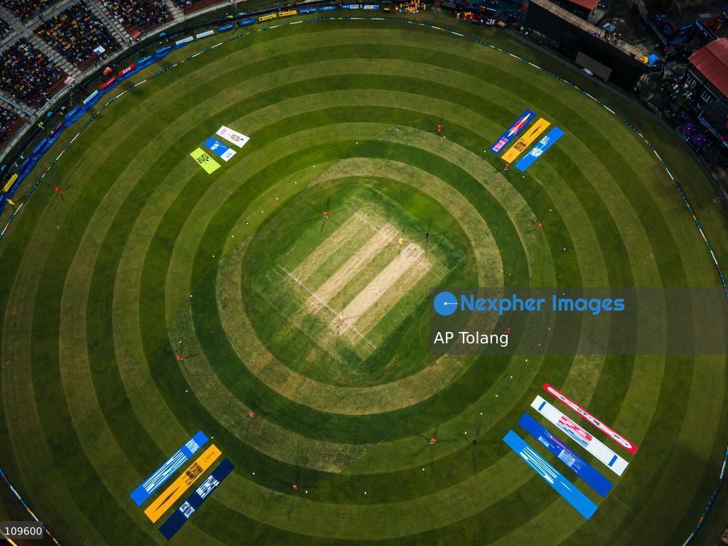 KATHMANDU, NEPAL – October 26, 2026: An aerial view shows the opening cricket match of Season 3 of the Nepal Premier League (NPL) at Tribhuvan University International Cricket Stadium in Kirtipur, Kathmandu, Nepal, on Monday. Defending champions Lumbini Lions take on Sudurpaschim Royals in the tournament opener. (Photo by AP Tolang/Nexpher Images)