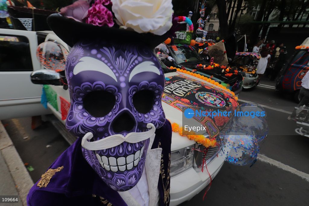 Allegorical floats take part during the 13th annual Mega Procession of Catrinas along Paseo de la Reforma avenue. Thousands of persons gathered for the massive parade, a key cultural prelude to the upcoming Day of the Dead (Día de Muertos) celebrations, showcasing elaborate makeup, vibrant costumes, and honoring Mexican skull iconography. on October 25, 2026 in Mexico City, Mexico. (Photo by Carlos Santiago/ Eyepix Group/Eyepix via Nexpher Images)