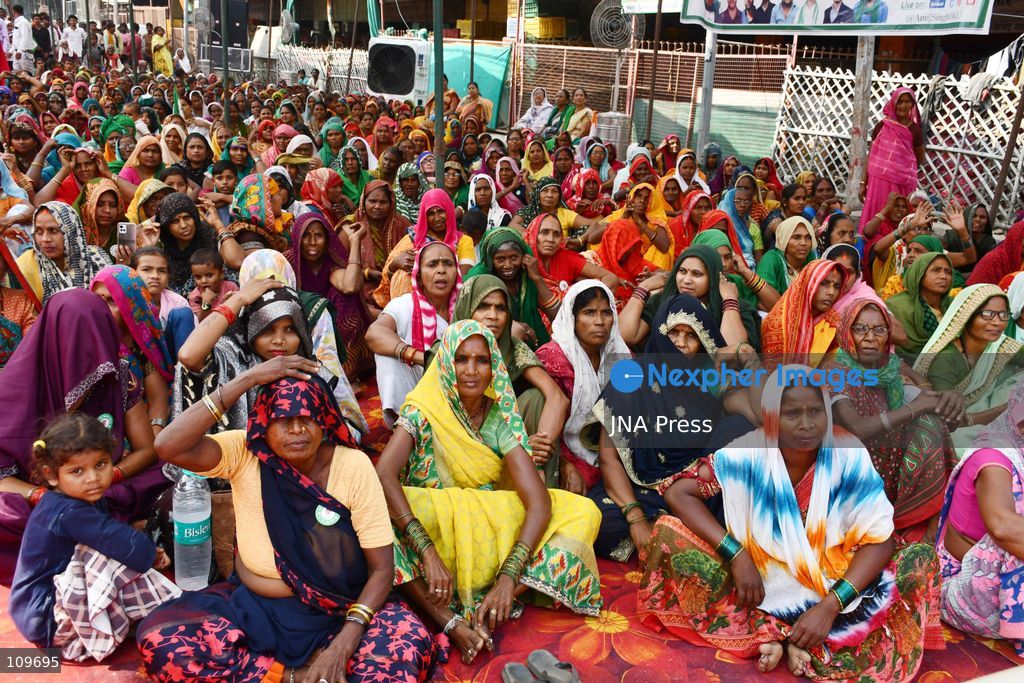 PRAYAGRAJ, INDIA, OCTOBER 26, 2026: Rakesh Tikait, national spokesperson of the Bharatiya Kisan Union (BKU), joins farmers during a Kisan Mahapanchayat gathering at Mundera Mandi in Prayagraj, Uttar Pradesh. Participants demand fair crop prices, adequate agricultural supplies and fair compensation for land acquired for development projects. (Photo by Saurabh Kumar/JNA Press via Nexpher Images)