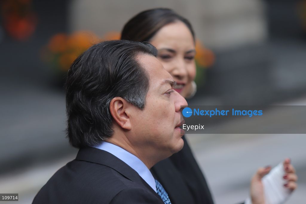 Mexico’s Minister of Public Education, Mario Delgado Carrillo and Mexico's Culture Minister Claudia Curiel de Icaza attend the presentation of the first National School Choir Contest (Primer Concurso Nacional de Coros Escolares) inside the Main Patio at the National Palace on October 26, 2026 in Mexico City, Mexico. (Photo by Carlos Santiago/ Eyepix Group/Eyepix via Nexpher Images)