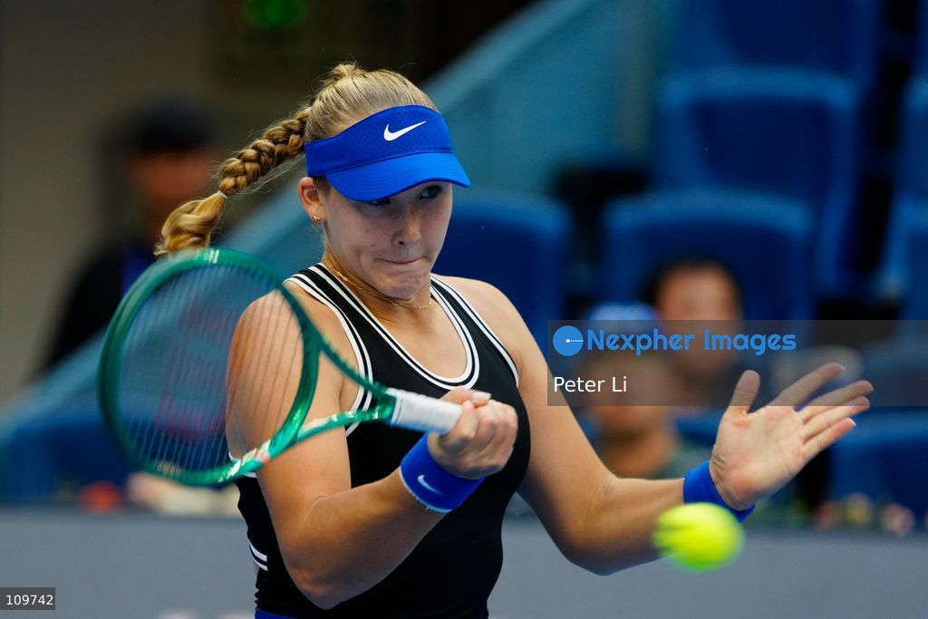 Mirra Andreeva in action against Nikola Bartunkova of Czech Republic during their women's singles semi-final match on day eleven of China Open at the National Tennis Center on October 10, 2026 in Beijing, China. (Photo by Peter Li/Nexpher Images)
