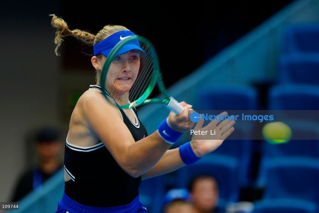 Mirra Andreeva in action against Nikola Bartunkova of Czech Republic during their women's singles semi-final match on day eleven of China Open at the National Tennis Center on October 10, 2026 in Beijing, China. (Photo by Peter Li/Nexpher Images)
