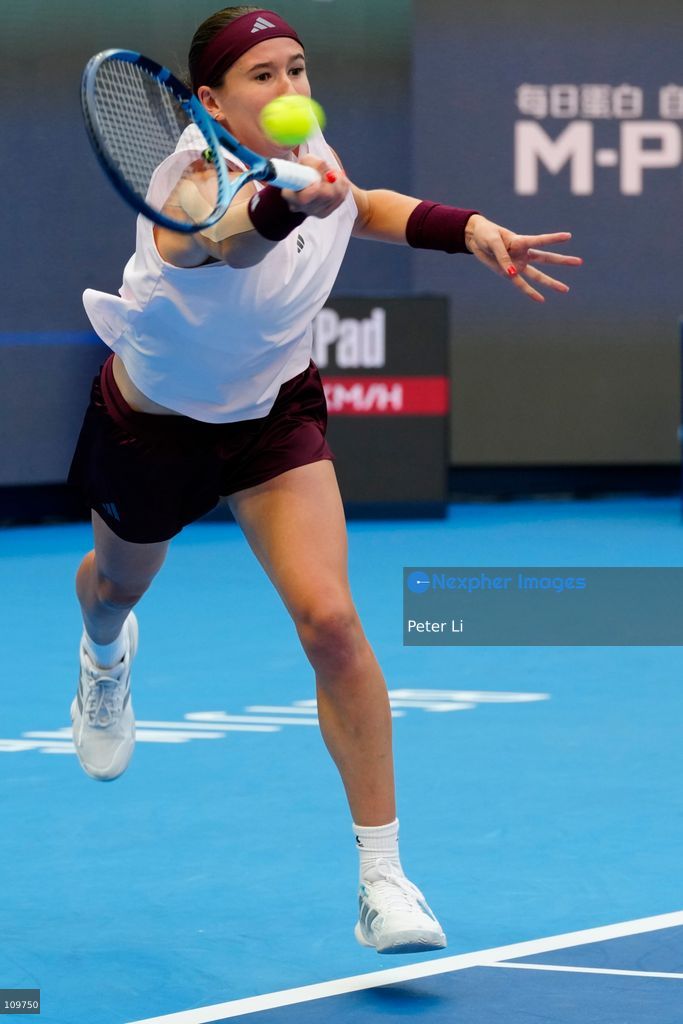 Nikola Bartunkova of Czech Republic reacts against Mirra Andreeva during their women's singles semi-final match on day eleven of China Open at the National Tennis Center on October 10, 2026 in Beijing, China. (Photo by Peter Li/Nexpher Images)