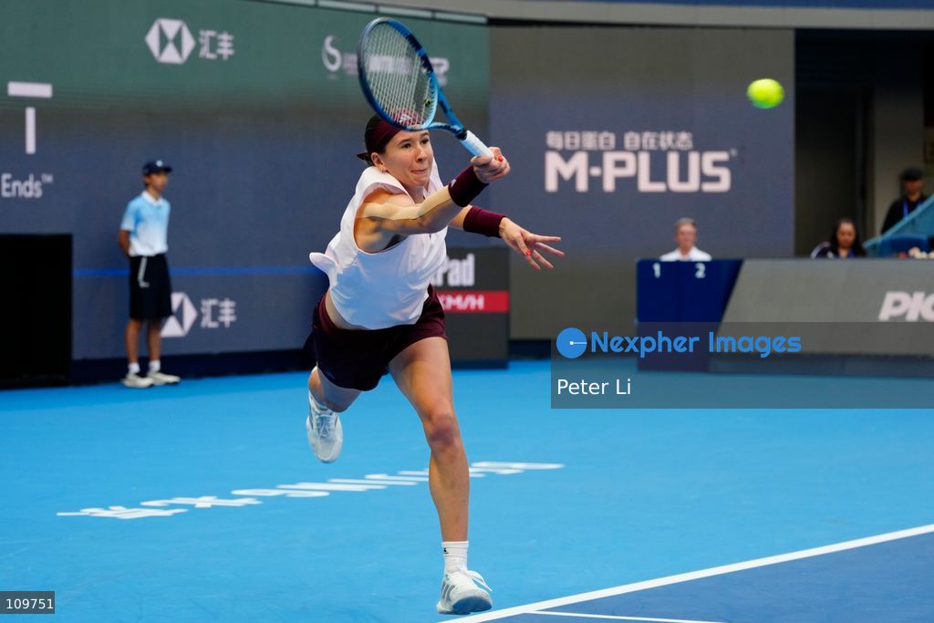 Nikola Bartunkova of Czech Republic reacts against Mirra Andreeva during their women's singles semi-final match on day eleven of China Open at the National Tennis Center on October 10, 2026 in Beijing, China. (Photo by Peter Li/Nexpher Images)