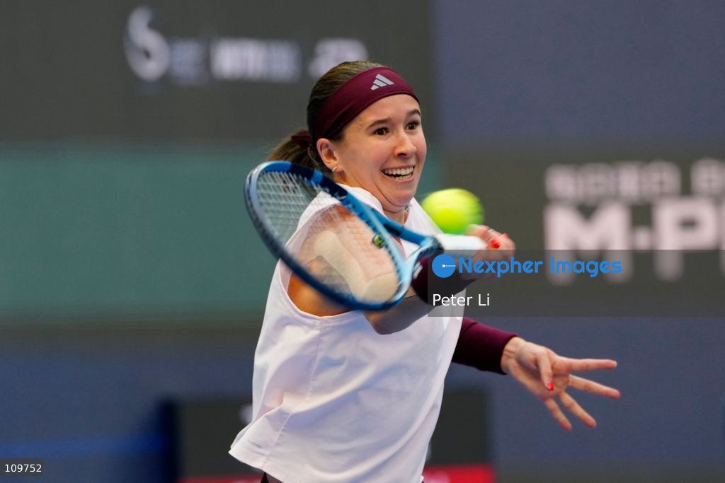 Nikola Bartunkova of Czech Republic reacts against Mirra Andreeva during their women's singles semi-final match on day eleven of China Open at the National Tennis Center on October 10, 2026 in Beijing, China. (Photo by Peter Li/Nexpher Images)