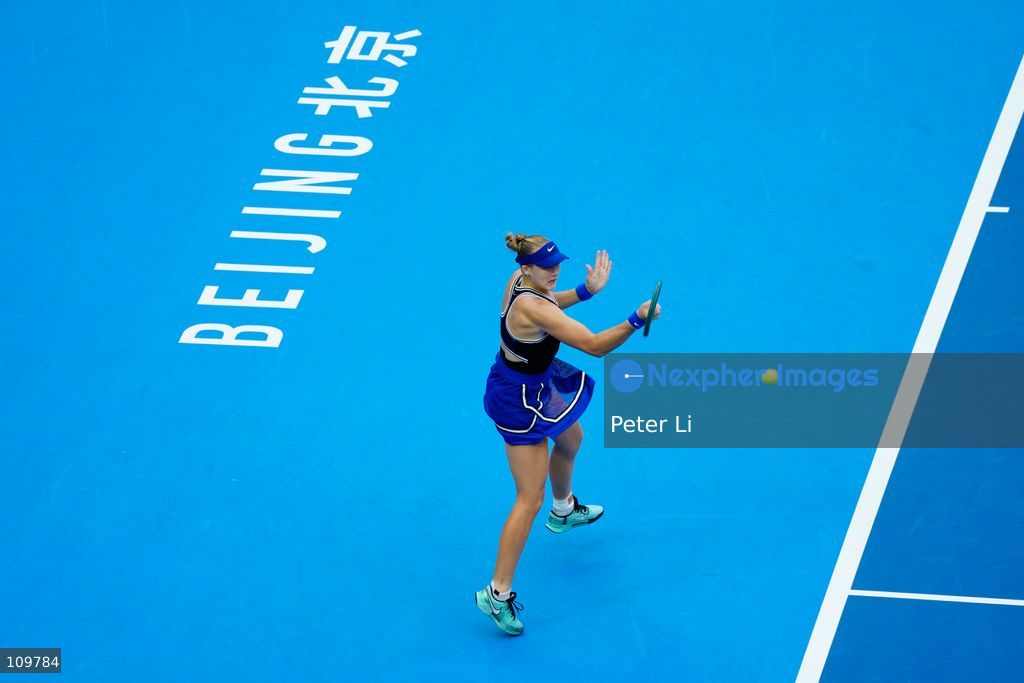 Mirra Andreeva in action against Nikola Bartunkova of Czech Republic during their women's singles semi-final match on day eleven of China Open at the National Tennis Center on October 10, 2026 in Beijing, China. (Photo by Peter Li/Nexpher Images)