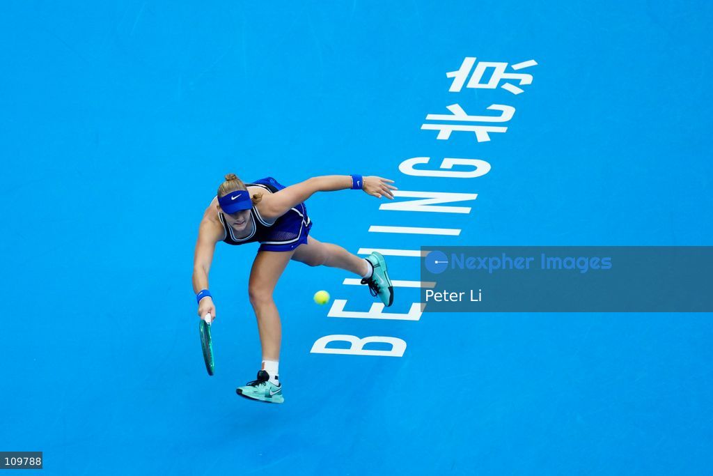 Mirra Andreeva in action against Nikola Bartunkova of Czech Republic during their women's singles semi-final match on day eleven of China Open at the National Tennis Center on October 10, 2026 in Beijing, China. (Photo by Peter Li/Nexpher Images)