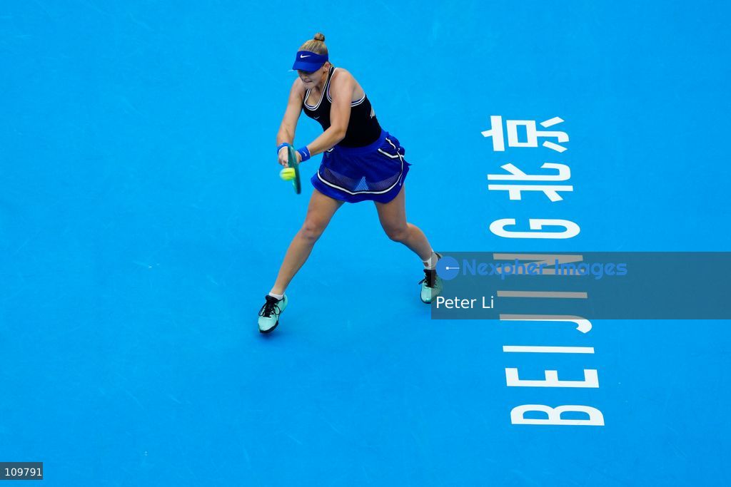 Mirra Andreeva in action against Nikola Bartunkova of Czech Republic during their women's singles semi-final match on day eleven of China Open at the National Tennis Center on October 10, 2026 in Beijing, China. (Photo by Peter Li/Nexpher Images)