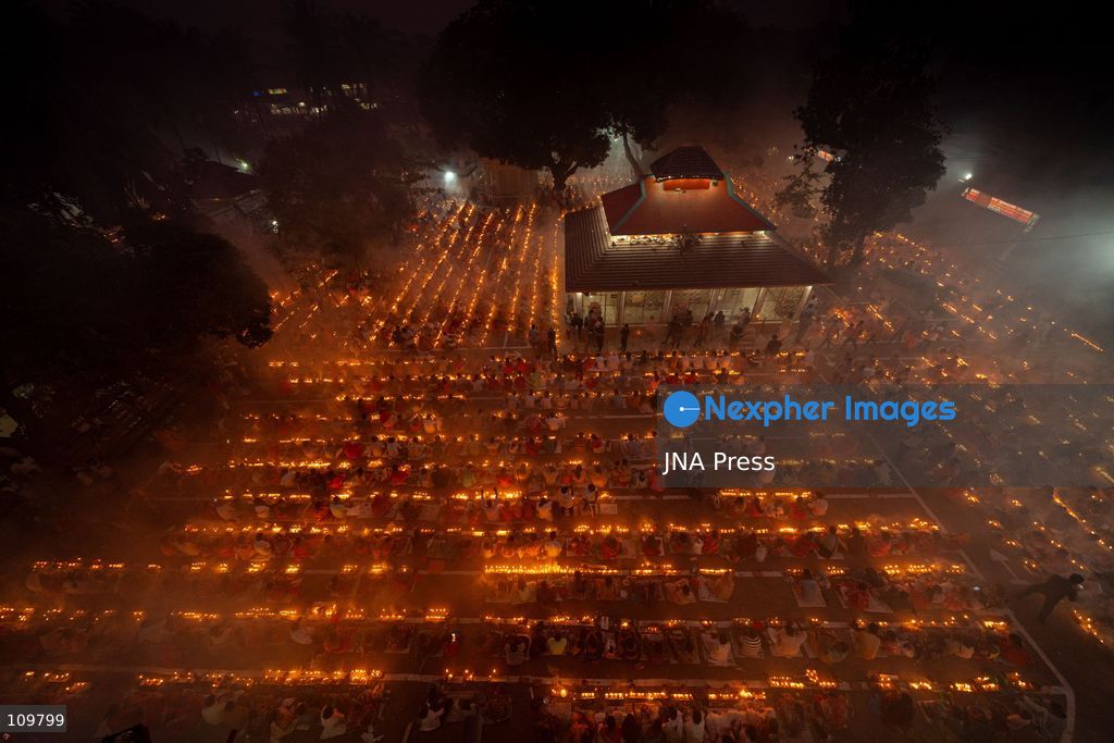 DHAKA, BANGLADESH - OCTOBER 27, 2026: Hindu devotees pray during Rakher Upobash, a fasting festival held during the month of Kartik, at the Shri Shri Lokenath Brahmachari Ashram temple. (Photo by Sohel Chowdhury/JNA Press via Nexpher Images)