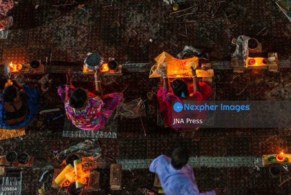 DHAKA, BANGLADESH - OCTOBER 27, 2026: Hindu devotees pray during Rakher Upobash, a fasting festival held during the month of Kartik, at the Shri Shri Lokenath Brahmachari Ashram temple. (Photo by Sohel Chowdhury/JNA Press via Nexpher Images)