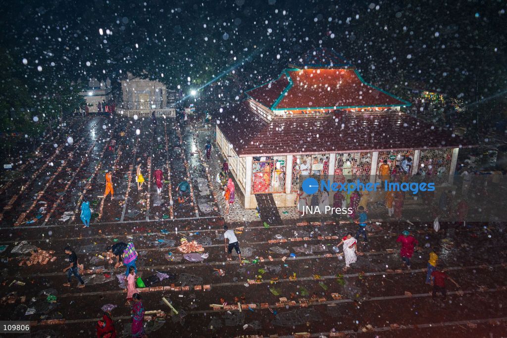 DHAKA, BANGLADESH - OCTOBER 27, 2026: Hindu devotees pray during Rakher Upobash, a fasting festival held during the month of Kartik, at the Shri Shri Lokenath Brahmachari Ashram temple. (Photo by Sohel Chowdhury/JNA Press via Nexpher Images)