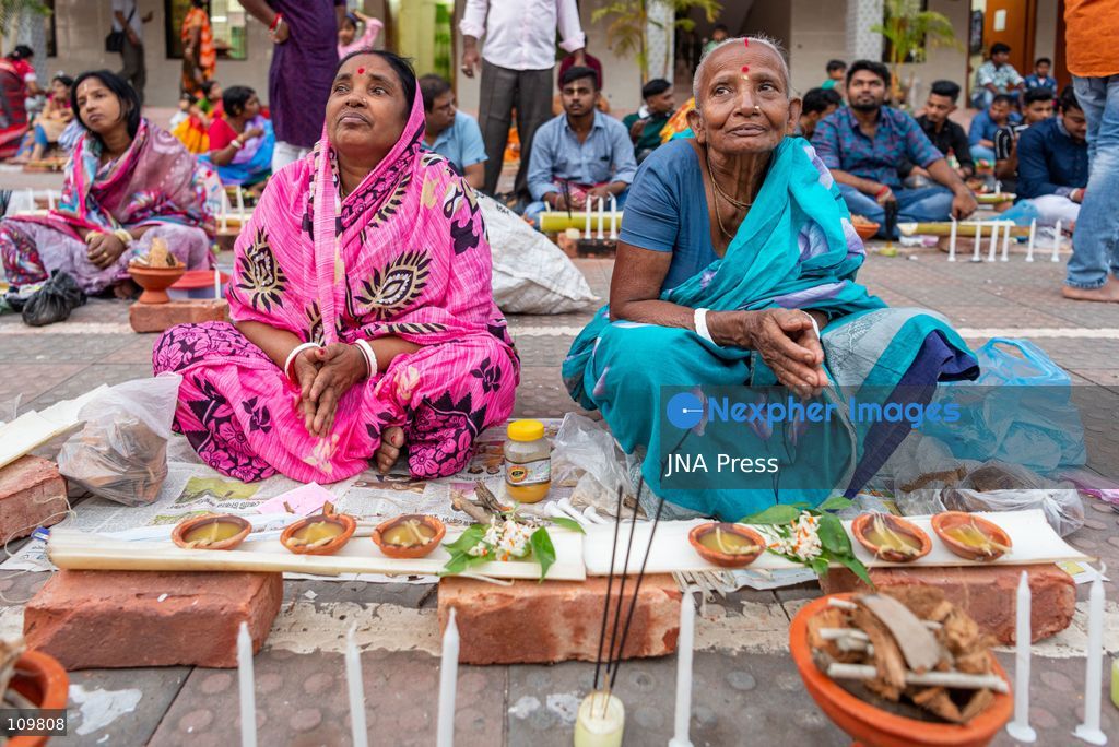 DHAKA, BANGLADESH - OCTOBER 27, 2026: Hindu devotees pray during Rakher Upobash, a fasting festival held during the month of Kartik, at the Shri Shri Lokenath Brahmachari Ashram temple. (Photo by Sohel Chowdhury/JNA Press via Nexpher Images)