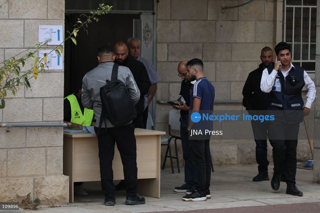JERUSALEM - OCTOBER 27, 2026: Voters from towns and villages surrounding the city headed to the polling station at the Abdullah Bin Al-Hussein School in the Sheikh Jarrah neighbourhood to cast their ballots in the Knesset election. Arab and Jewish voters alike arrived from the early hours of the morning. (Photo by Mohammad hamad/JNA Press via Nexpher Images)