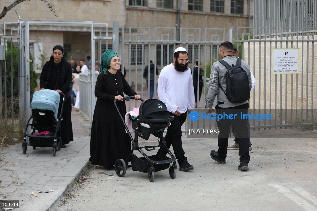 JERUSALEM - OCTOBER 27, 2026: Voters from towns and villages surrounding the city headed to the polling station at the Abdullah Bin Al-Hussein School in the Sheikh Jarrah neighbourhood to cast their ballots in the Knesset election. Arab and Jewish voters alike arrived from the early hours of the morning. (Photo by Mohammad hamad/JNA Press via Nexpher Images)