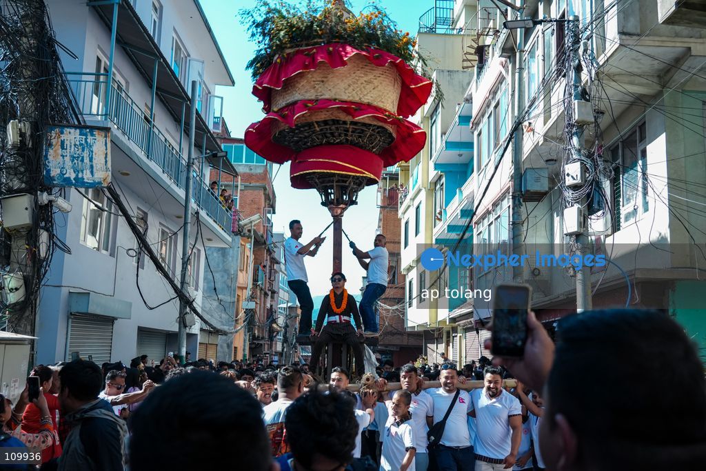 KATHMANDU, NEPAL – OCTOBER 27, 2026: Devotees from the Newar community perform age-old rituals during the traditional Chokte Narayan Jatra(Handigaun Jatra)festival in Handigaun, Kathmandu, Nepal. The annual cultural procession brings together local residents to celebrate heritage, preserve ancient traditions, and foster community unity within the historic Kathmandu Valley. (Photo by ap tolang/Nexpher Images)
