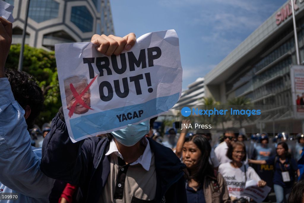 PASAY CITY, PHILIPPINES, OCTOBER 27, 2026: Environmental activists protest against Executive Order 122 and the US-led Pax Silica initiative during the Mining Philippines 2026 conference in Pasay City. Demonstrators call for the order’s repeal, warning that expanded mineral extraction threatens the environment and local communities. The order designates critical mineral projects as national priorities and accelerates the privatization of government-owned critical mineral mining assets. (Photo by Charles Edmon S. Perez/JNA Press via Nexpher Images)