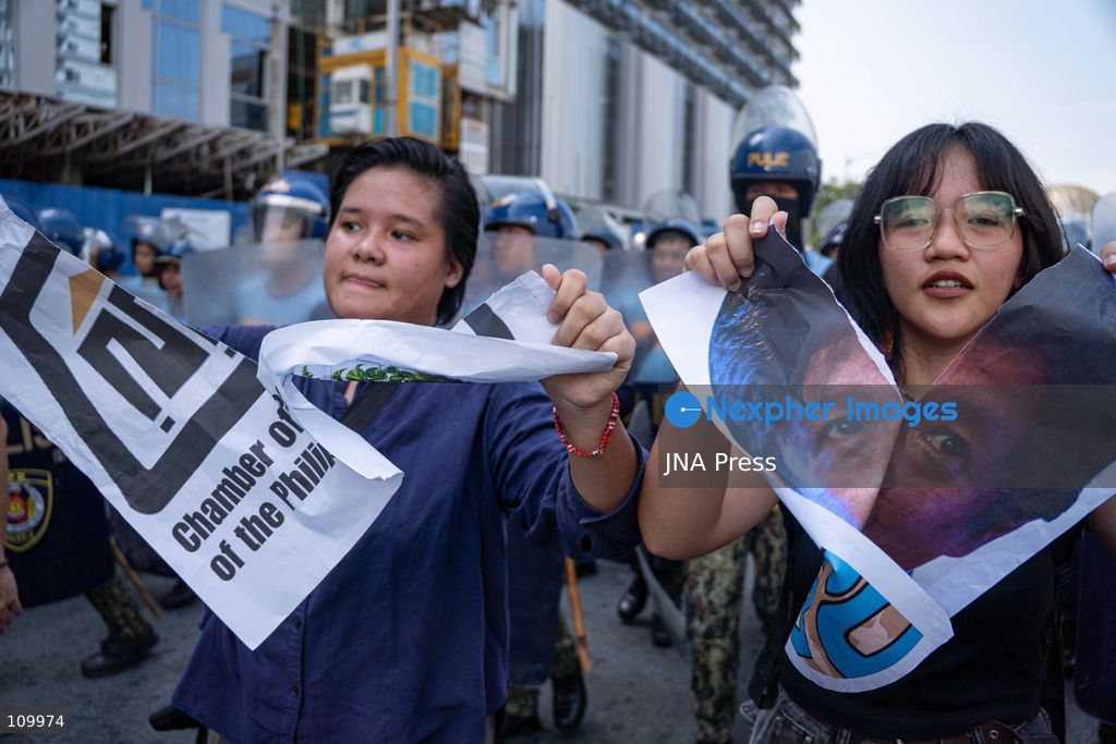 PASAY CITY, PHILIPPINES, OCTOBER 27, 2026: Environmental activists protest against Executive Order 122 and the US-led Pax Silica initiative during the Mining Philippines 2026 conference in Pasay City. Demonstrators call for the order’s repeal, warning that expanded mineral extraction threatens the environment and local communities. The order designates critical mineral projects as national priorities and accelerates the privatization of government-owned critical mineral mining assets. (Photo by Charles Edmon S. Perez/JNA Press via Nexpher Images)