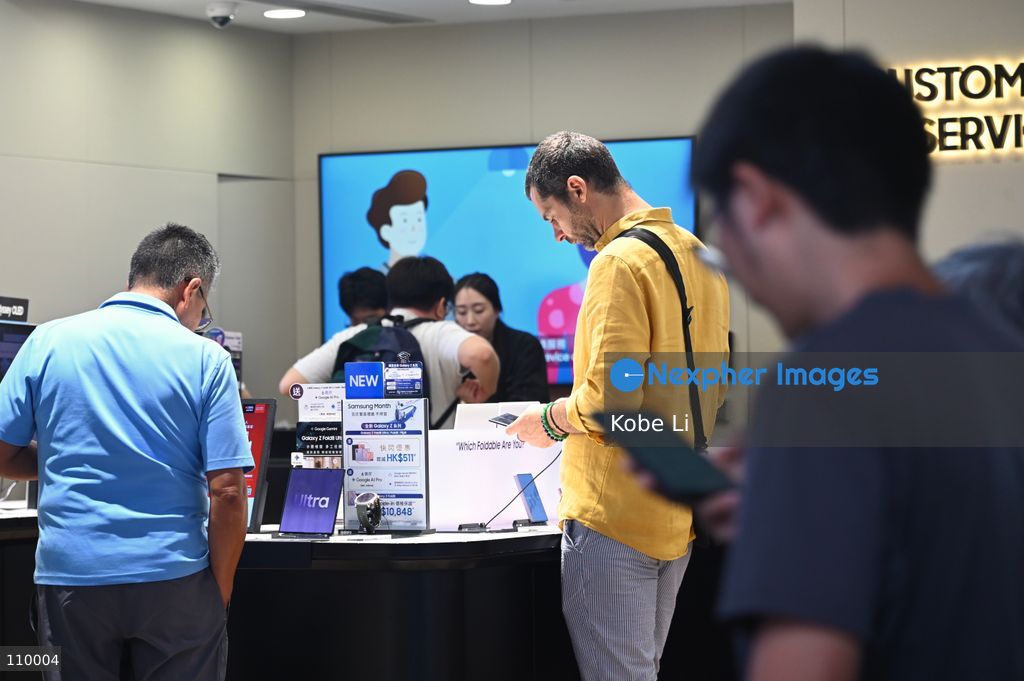 Visitors shopping in Samsung Shop at Central on October 28, 2026 in Hong Kong. (Photo by Kobe Li/Nexpher Images)