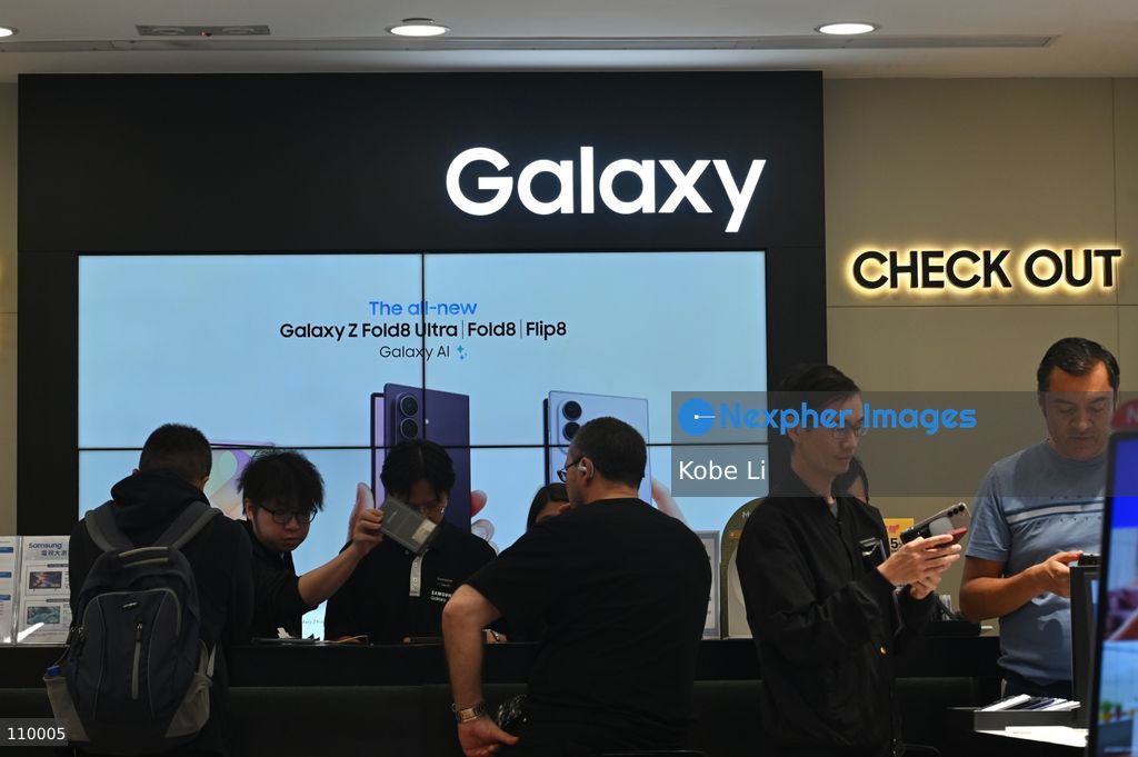 Visitors shopping in Samsung Shop at Central on October 28, 2026 in Hong Kong. (Photo by Kobe Li/Nexpher Images)