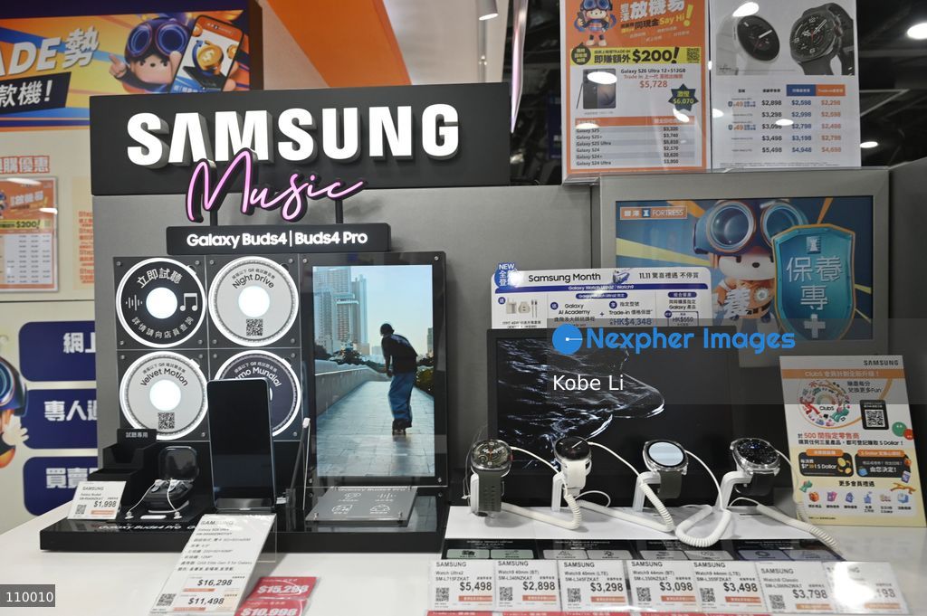 A general view showing Samsung's products displaying at a shop at Central on October 28, 2026 in Hong Kong. (Photo by Kobe Li/Nexpher Images)