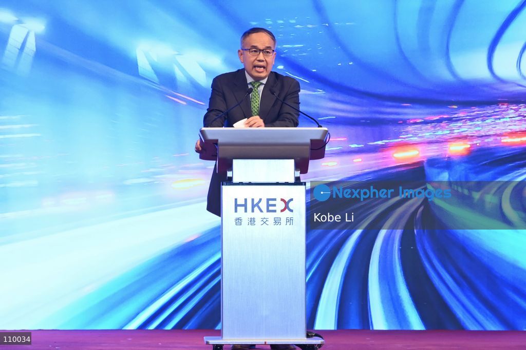Christopher Hui, Secretary for Financial Services and the Treasury of Hong Kong, speaking at Integrated Fund Platform Services Launch Ceremony on October 28, 2026 in Hong Kong. (Photo by Kobe Li/Nexpher Images)