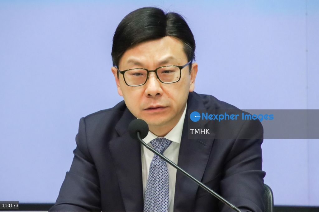 Hong Kong Secretary for Labour and Welfare Chris Sun Yuk-han attends a government press conference on the release of the independent inquiry report into the deadly Wang Fuk Court fire at the Central Government Offices in Hong Kong on October 29, 2026. (Photo by Gordon Choi/TMHK via Nexpher Images)