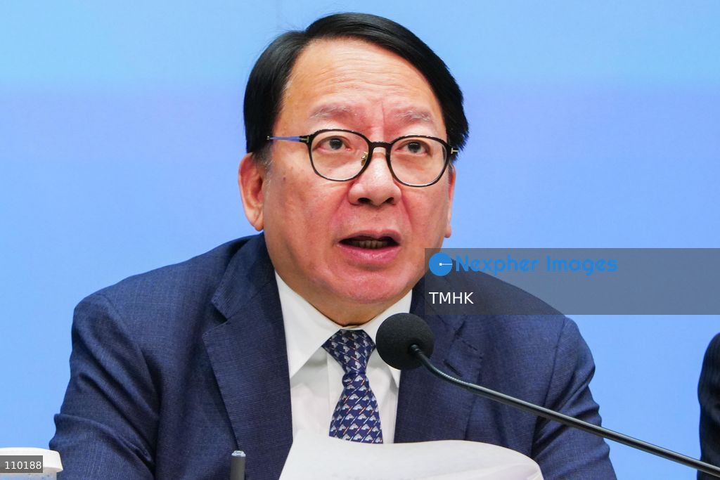 Hong Kong Chief Secretary for Administration Eric Chan Kwok-ki attends a government press conference on the release of the independent inquiry report into the deadly Wang Fuk Court fire at the Central Government Offices in Hong Kong on October 29, 2026. 2026. (Photo by Zulu Lo/TMHK via Nexpher Images)