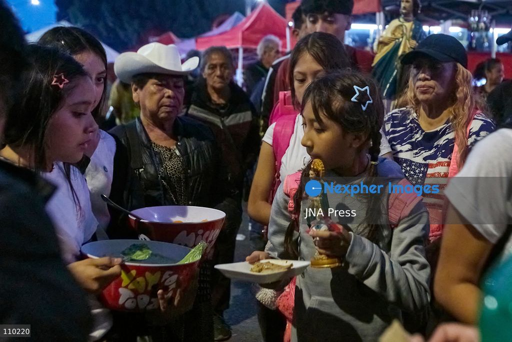 MEXICO CITY, MEXICO - OCTOBER 28, 2026: Believers and worshippers visit the Church of San Hipólito to celebrate the feast day of Saint Jude Thaddeus. Participants carry images and paintings of the saint and wear attire associated with him. (Photo by Juan Perez Puente/JNA Press via Nexpher Images)