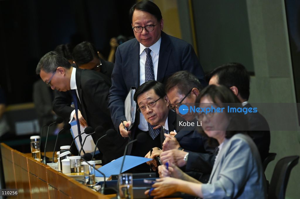 John Lee, The Chief Executive, and relevant officials hold a press conference to the report of the Independent Committee in relation to the fire at Wang Fuk Court in Tai Po on October 29, 2026 in Hong Kong. (Photo by Kobe Li/Nexpher Images)