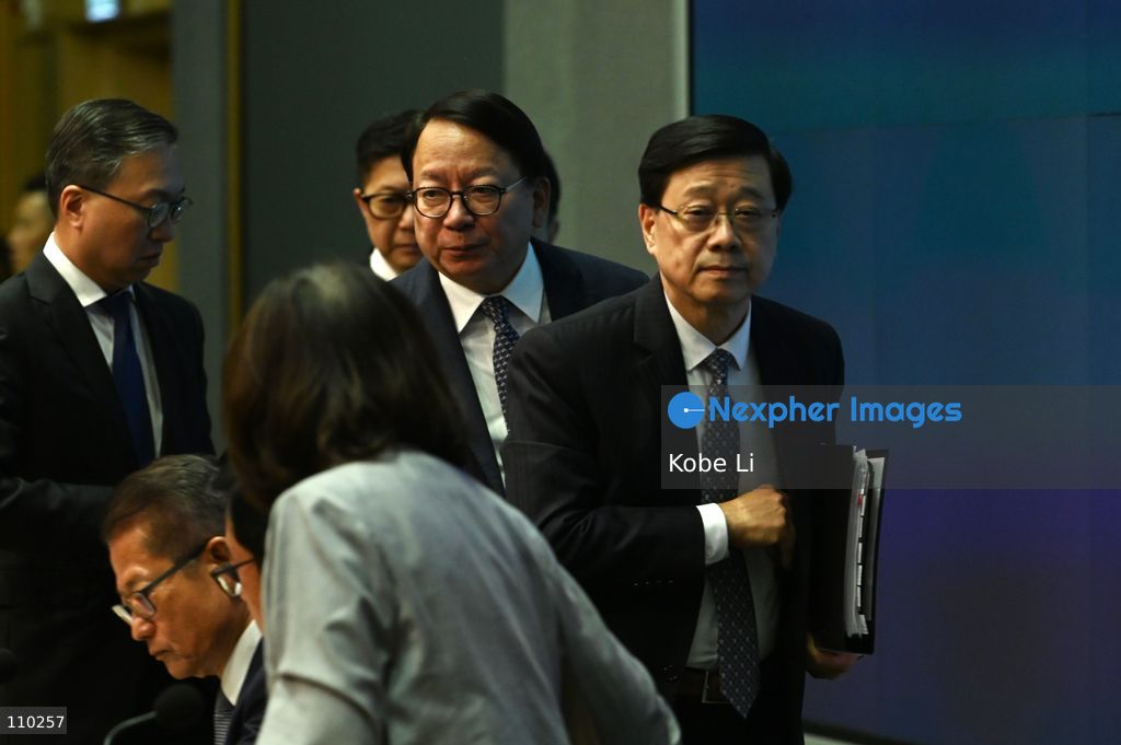 John Lee, The Chief Executive, and relevant officials hold a press conference to the report of the Independent Committee in relation to the fire at Wang Fuk Court in Tai Po on October 29, 2026 in Hong Kong. (Photo by Kobe Li/Nexpher Images)