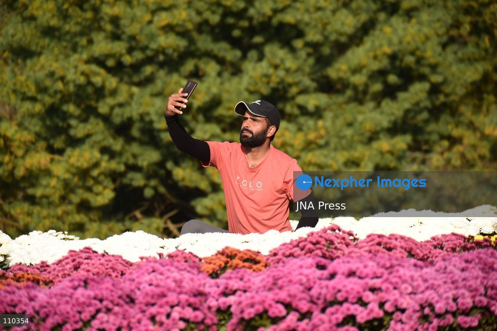 SRINAGAR, INDIA, OCTOBER 29, 2026: Visitors explore Bagh-e-Gul-e-Dawood, a chrysanthemum garden at the Nehru Memorial Botanical Garden in Srinagar, Jammu and Kashmir. The seasonal display features around 350,000 chrysanthemum plants across more than 70 varieties, forming part of efforts to extend Kashmir’s floral tourism season into autumn and early winter. (Photo by Danish Showkat/JNA Press via Nexpher Images)