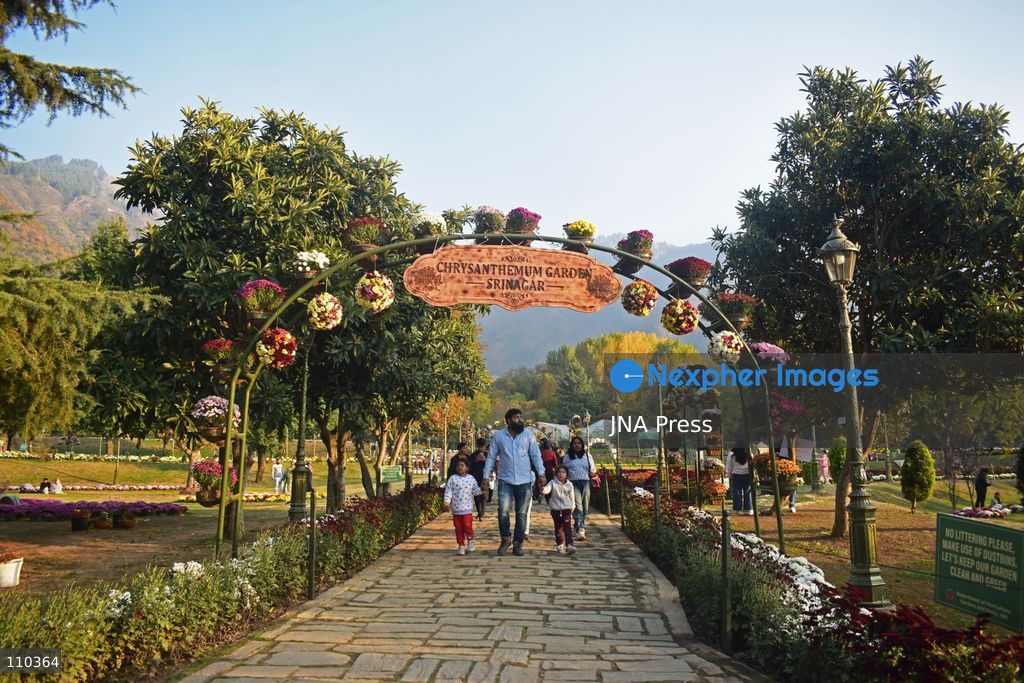SRINAGAR, INDIA, OCTOBER 29, 2026: Visitors explore Bagh-e-Gul-e-Dawood, a chrysanthemum garden at the Nehru Memorial Botanical Garden in Srinagar, Jammu and Kashmir. The seasonal display features around 350,000 chrysanthemum plants across more than 70 varieties, forming part of efforts to extend Kashmir’s floral tourism season into autumn and early winter. (Photo by Danish Showkat/JNA Press via Nexpher Images)