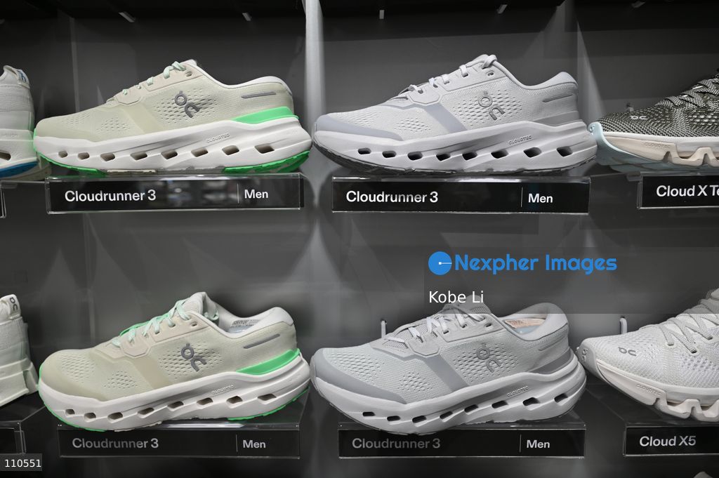 A general view showing some shoes of On Running displaying at shopping mall on October 30, 2026 in Hong Kong. (Photo by Kobe Li/Nexpher Images)