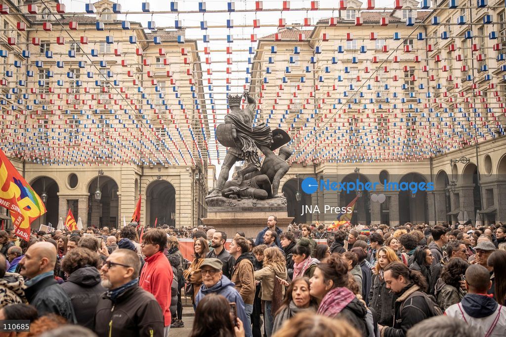 TURIN, ITALY - OCTOBER 30, 2026: Farmers, students and citizens, participate in protest during a national general strike called by the USB trade union. (Photo by Giulia Gorla/JNA Press via Nexpher Images)