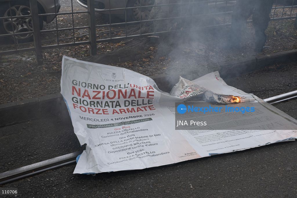TURIN, ITALY - OCTOBER 30, 2026: Demonstrators march through the streets of Turin during a nationwide general strike called by the Unione Sindacale di Base (USB) trade union. Workers, students and activists protest against rising living costs, low wages, war and military spending, calling for better working conditions and greater investment in public services. (Photo by Ezgi Kose/JNA Press via Nexpher Images)
