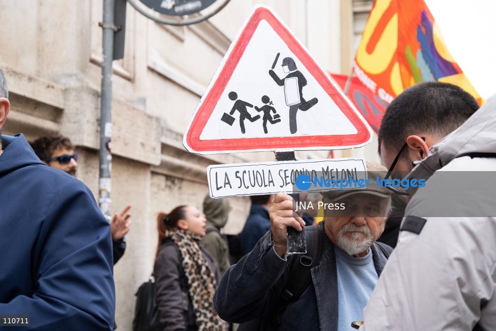 TURIN, ITALY - OCTOBER 30, 2026: Demonstrators march through the streets of Turin during a nationwide general strike called by the Unione Sindacale di Base (USB) trade union. Workers, students and activists protest against rising living costs, low wages, war and military spending, calling for better working conditions and greater investment in public services. (Photo by Ezgi Kose/JNA Press via Nexpher Images)