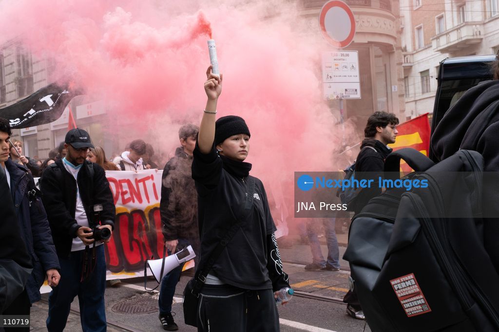 TURIN, ITALY - OCTOBER 30, 2026: Demonstrators march through the streets of Turin during a nationwide general strike called by the Unione Sindacale di Base (USB) trade union. Workers, students and activists protest against rising living costs, low wages, war and military spending, calling for better working conditions and greater investment in public services. (Photo by Ezgi Kose/JNA Press via Nexpher Images)