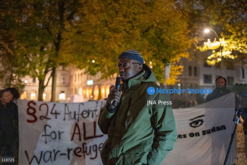 BERLIN, GERMANY, OCTOBER 29, 2026: Demonstrators gather in Berlin to commemorate victims of killings in El Fasher and express solidarity with the Sudanese people. Participants call for international attention to Sudan’s ongoing conflict and humanitarian crisis. (Photo by Shrouk Ghonim/JNA Press via Nexpher Images)