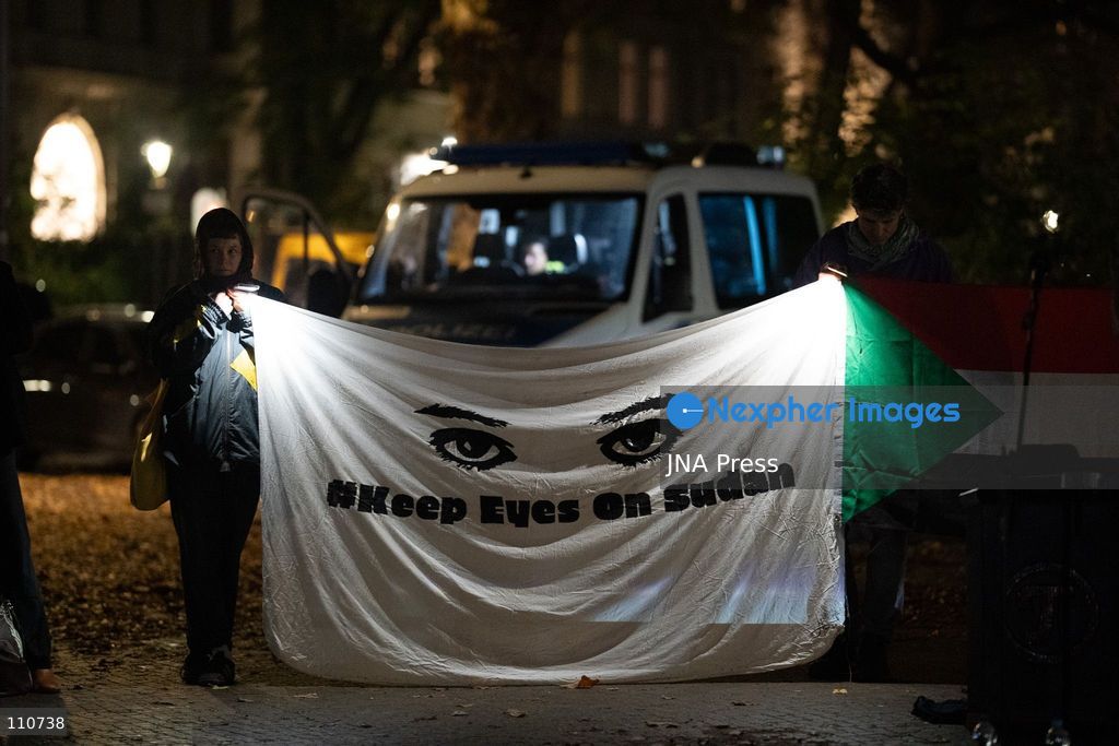 BERLIN, GERMANY, OCTOBER 29, 2026: Demonstrators gather in Berlin to commemorate victims of killings in El Fasher and express solidarity with the Sudanese people. Participants call for international attention to Sudan’s ongoing conflict and humanitarian crisis. (Photo by Shrouk Ghonim/JNA Press via Nexpher Images)