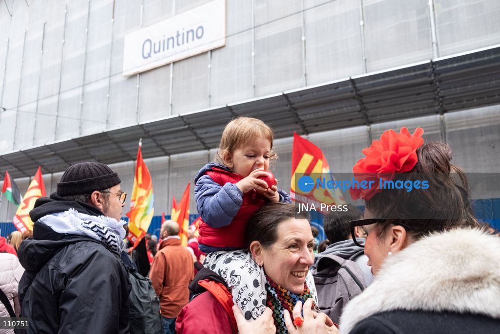 TURIN, ITALY - OCTOBER 30, 2026: Demonstrators marched through Turin during a general strike organized by the USB (Unione Sindacale di Base) trade union, protesting high living costs, low wages and poor school building conditions. A student contingent split off at Piazza Castello, where clashes with police resulted in three arrests. (Photo by Camilla Baronetto/JNA Press via Nexpher Images)