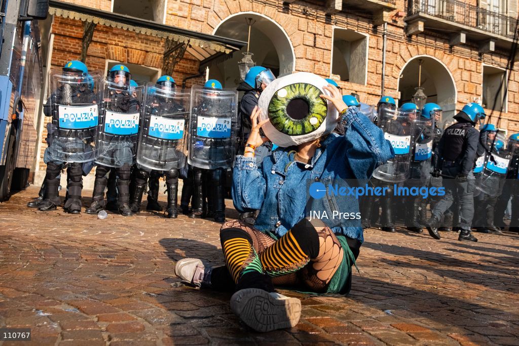 TURIN, ITALY - OCTOBER 30, 2026: Demonstrators marched through Turin during a general strike organized by the USB (Unione Sindacale di Base) trade union, protesting high living costs, low wages and poor school building conditions. A student contingent split off at Piazza Castello, where clashes with police resulted in three arrests. (Photo by Camilla Baronetto/JNA Press via Nexpher Images)